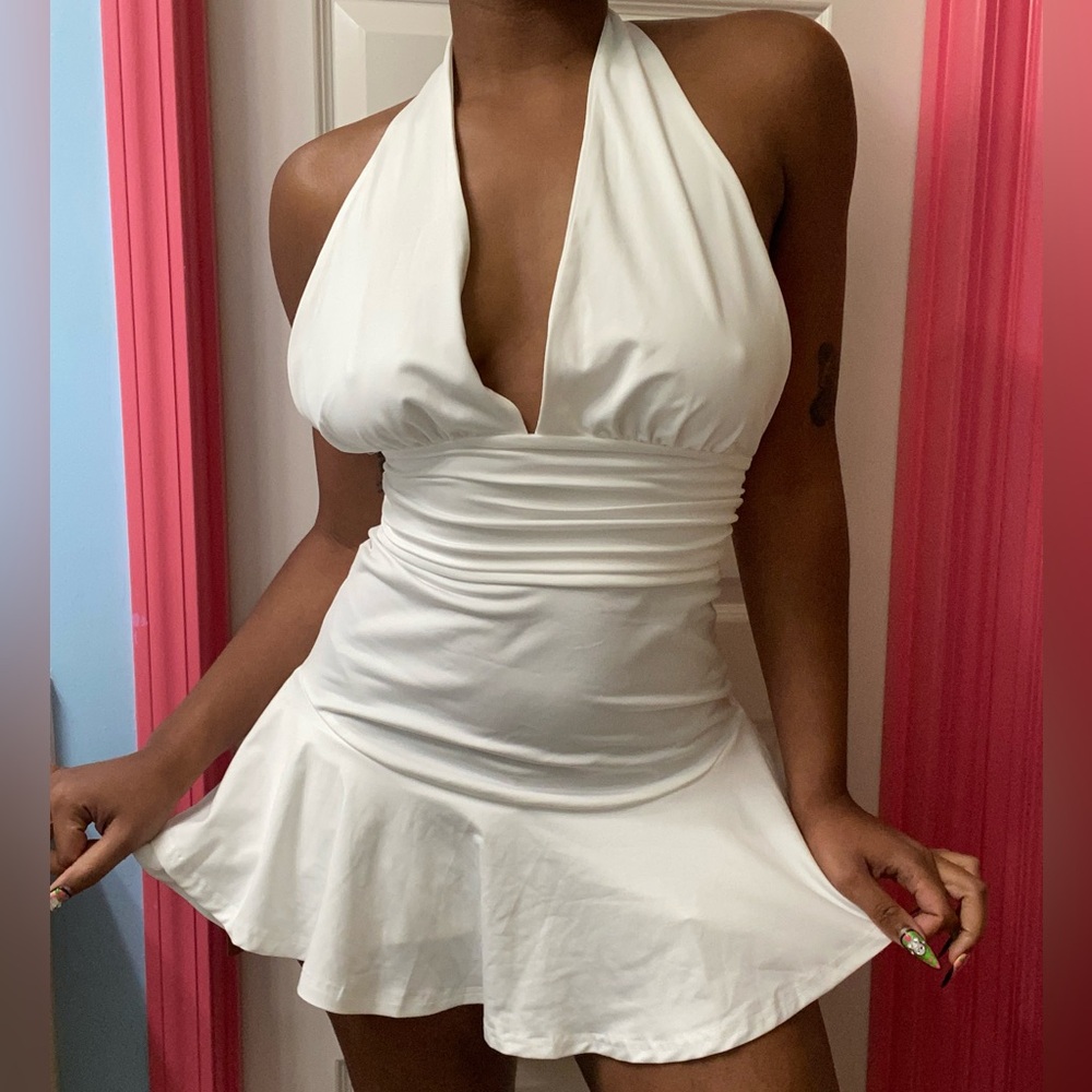 White Halter Dress 🤍🫧